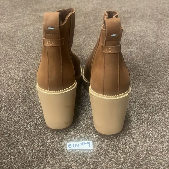 Toms Tan Wedge Heeled Boots 6.5 - Picture 8 of 9